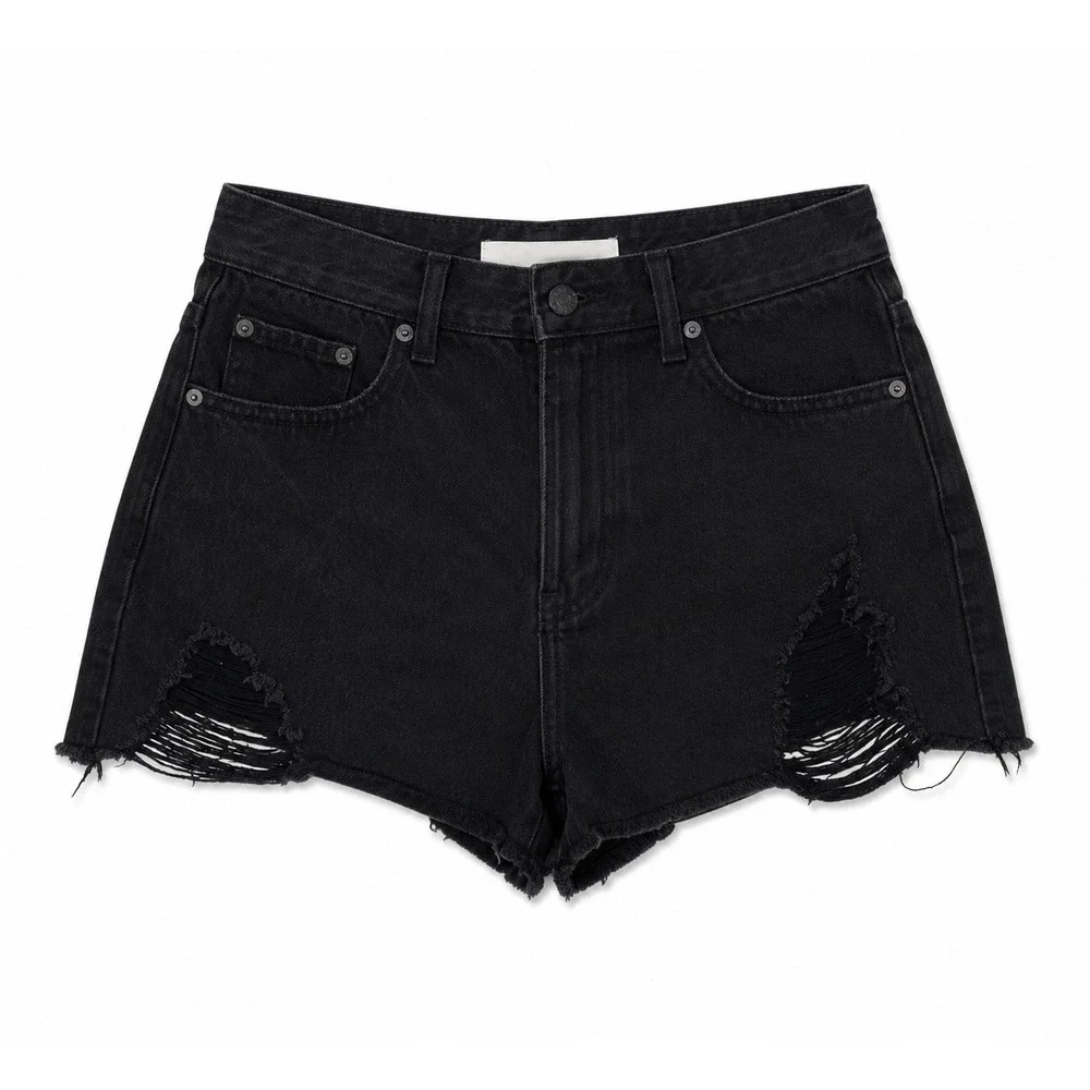Glassons Black‎ Cut Off Jean Shorts Size 10 Raw Hem Distressed